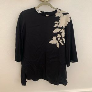 Vince Black Silk Blouse